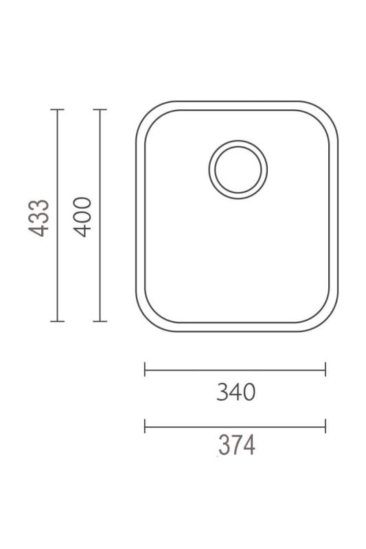 Banca IB3440 RVS Chiuveta 34 x 40 cm Montare suprafata și încastrare 1208970047