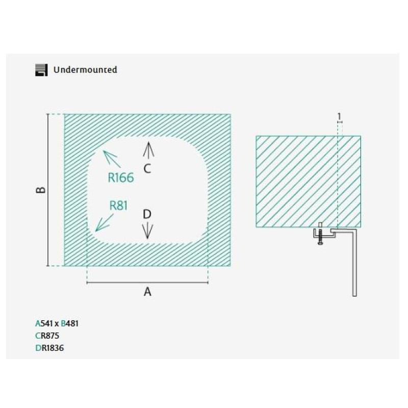 Banka Denver Chiuvetă din oțel inoxidabil 54 x 48 cm Montare sub blat 1208970048