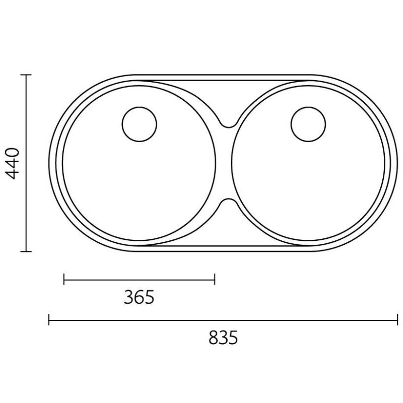 Banca Andalucia chiuvetă dublă din oțel inoxidabil 835 x 440 cm submontare 1208970051