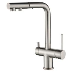 Kraan de bucătărie cu trei căi Ausmann Ellington cu pipă extensibilă și apă filtrată – inox – 1208970082.