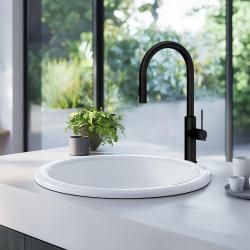 Ausmann Ceramic Brook chiuvetă rotundă din ceramică albă montată pe blat 1208970092