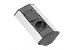 Mini prelungitor de colț cu întrerupător și priză împământată 230V 16A