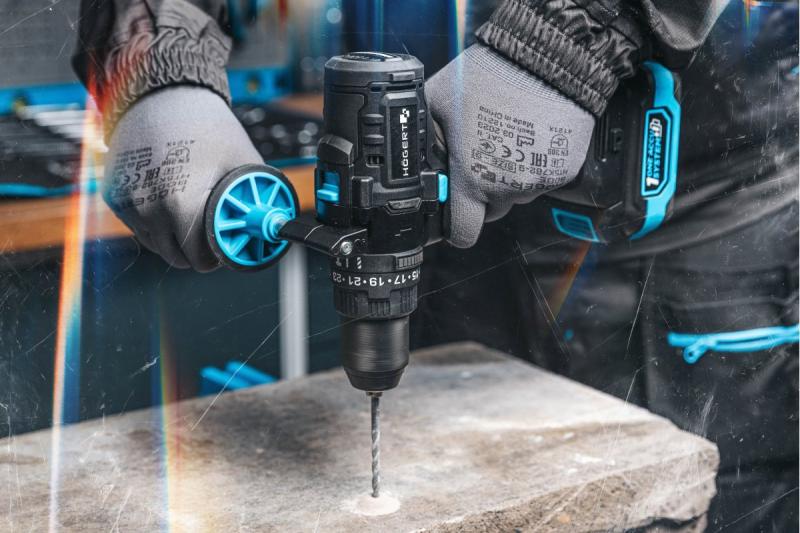 Högert puternică mașină de găurit cu percuție cu acumulator, fără perii, 18V.