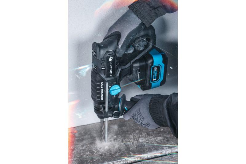 HÖGERT mașină de găurit cu percuție cu acumulator, fără perii, 18V, cu funcție de dăltuire.