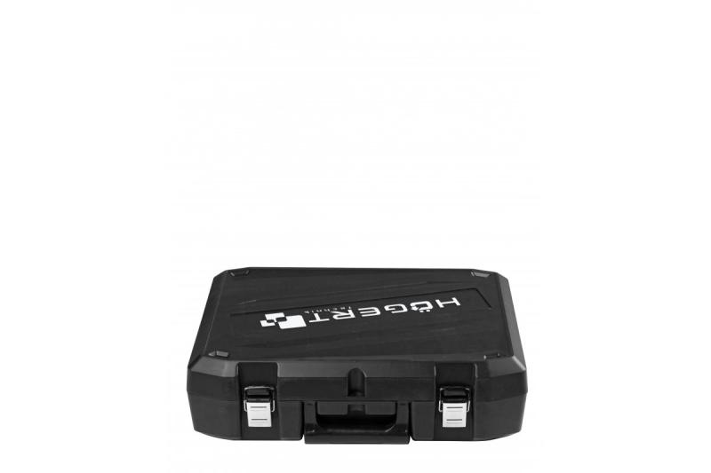 HÖGERT mașină de găurit cu acumulator 18V, set cu acumulator, încărcător, suport pentru biți, magazie pentru burghie.