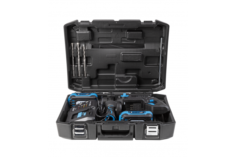 Set de mașină de găurit cu acumulator HÖGERT, 18V, OneAccuSystem, cu acumulator, încărcător în valiză