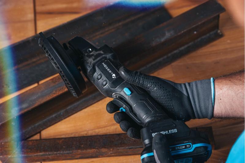 Polizor unghiular fără fir HÖGERT cu comutator tip paddle, 125MM, 18V - Set (baterie, încărcător, accesorii)