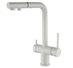 Ausmann Ellington 3-Căi Baterie de Bucătărie cu Scurgere Extensibilă și Apă Filtrată – Alb - 1208970496