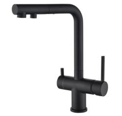 Robinet de bucătărie Ausmann Ellington cu 3 căi, cu duză extensibilă și apă filtrată – Negru - 1208970497