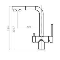 Robinet de bucătărie Ausmann Ellington cu 3 căi, cu duză extensibilă și apă filtrată – Negru - 1208970497