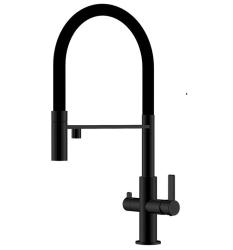 Robinet de bucătărie Ausmann Claridge cu 3 căi, cu gura de scurgere flexibilă și apă filtrată – Antracit – 1208970500