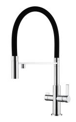 Robinet de bucătărie Ausmann Claridge cu 3 căi, cu ieșire flexibilă și apă filtrată - Oțel inoxidabil - 1208970505