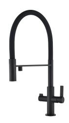 Ausmann Claridge 3-Căi Robinet de Bucătărie cu Piper Flexibil și Apă Filtrată – Negru - 1208970506