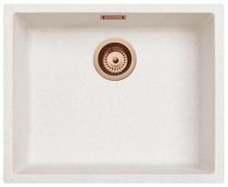 Nisip Alb Crem Chiuvetă 50x40 cm Montare Subbouw, Opbouw și Montare la Nivel cu Dop de Cupru 1208970548