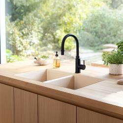 Ausmann Ceramic Mira Chiuvetă Dublă din Ceramică Albă - Montată Sub Blat sau Pe Blat 890 x 456 mm 1208970549