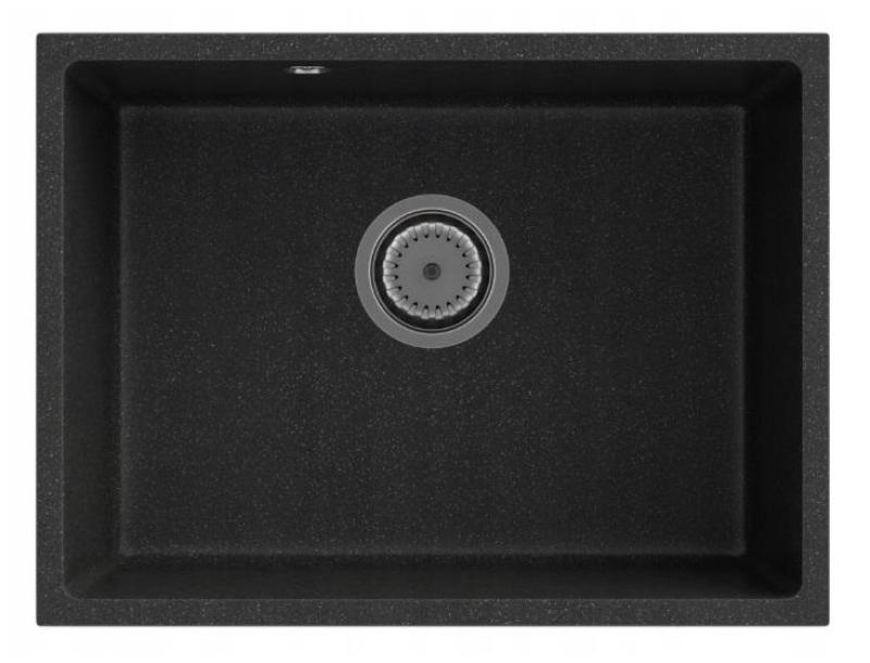 Graniteland Solo Chiuvetă submontată din granit gri 535x400 mm cu dop din inox 1208970634.