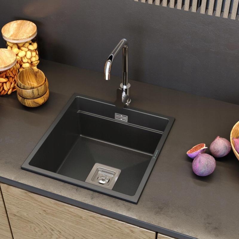 Graniteland Stellar Baterie de bucătărie cromată cu gura de scurgere rotativă 1208970667