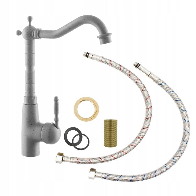 Graniteland Verve Robinet de bucătărie Gri cu gura de scurgere rotativă 1208970703