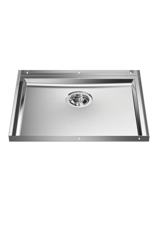 Foster Phantom Base RVS Bodemplaat Worktop Spoelbak 50x40cm pentru încorporare în ceramică, piatră naturală și suprafețe solide cu grosimea de 12mm 1208970720.