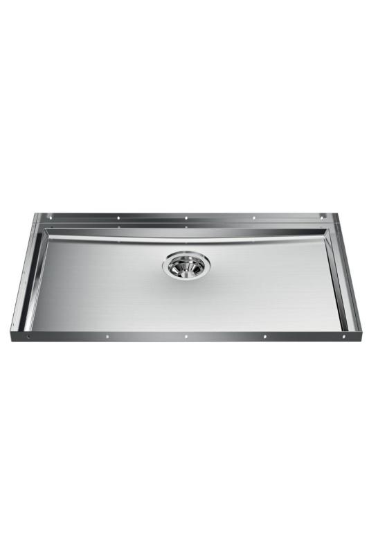 Foster Phantom Base RVS Bodemplaat Worktop Spoelbak 71x40cm pentru încorporare în ceramică, piatră naturală și Solidsurface grosime 12mm 1208970721