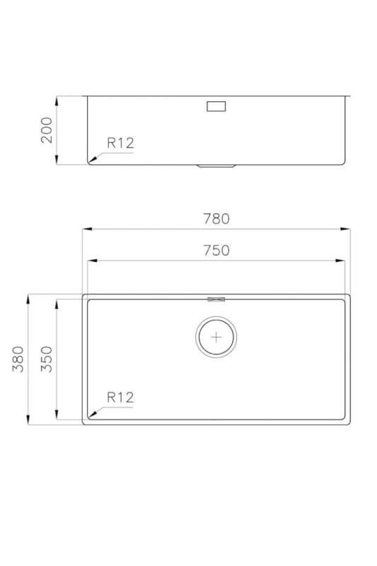 Foster L35 Speciale 35 cm lung Chiuvetă din oțel inoxidabil 75 x 35 cm Montaj sub blat 1208970724