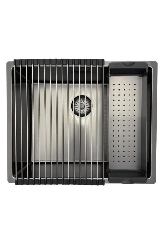 Pure.Sink Prestige Set Combinat Gun metal chiuvetă 50x40 cm cu Robinet de bucătărie Gun metal 1208970763