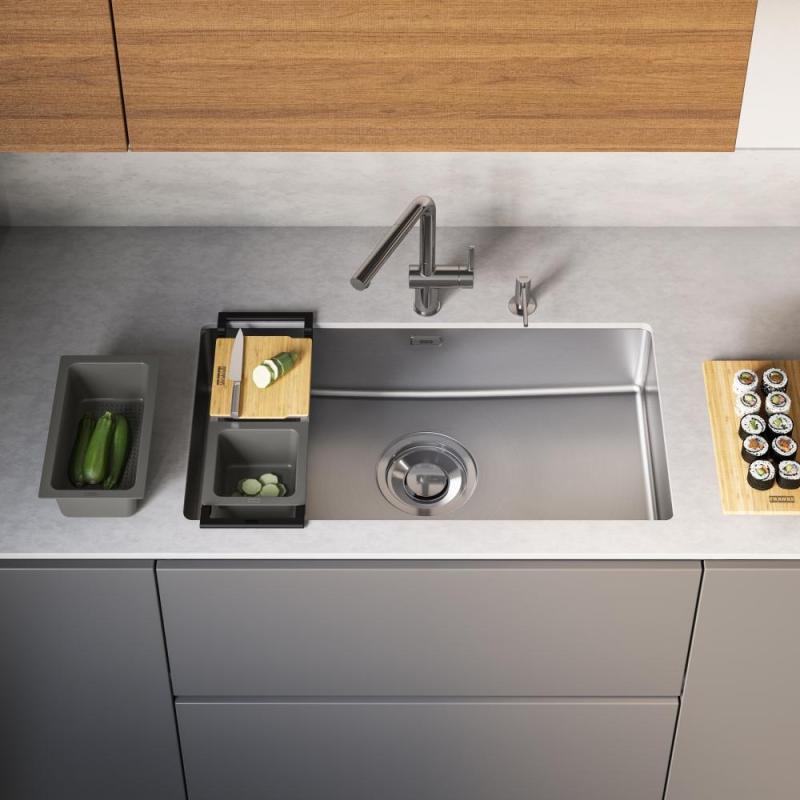 Franke Maris Quiet MQX 110.82 RVS Chiuvetă mare 820x424 mm Submontaj 122.0694.476
