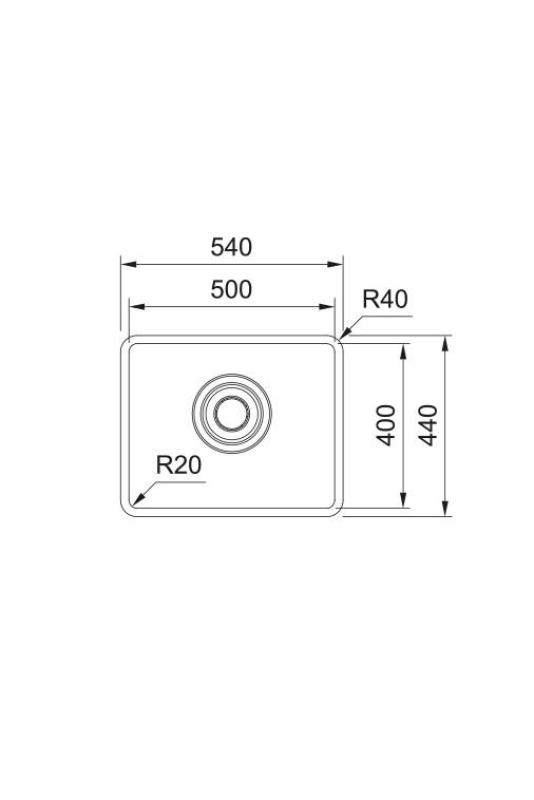 Franke Maris Quiet MQX 110.50 RVS Chiuvetă 50x40 cm Submontare 122.0694.477