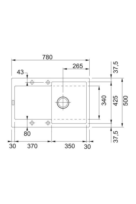 Franke Maris MRG 611-78 Fragranite Mat Negru Chiuvetă 78 x 50 cm Montare cu Zonă de Scurgere 114.0628.968