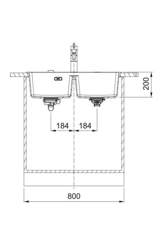 Franke Maris MRG 620 TL Fragranite Mat Negru Dublă Chiuvetă 76 x 50 cm Montare cu Gaură pentru Robinet 114.0668.738