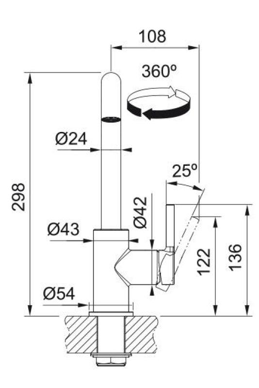 Franke Lina U Robinet de bucătărie cu gât pivotant Crom 115.0728.473