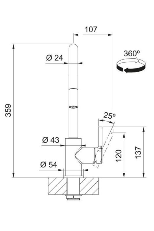 Baterie de bucătărie Franke Lina Crom cu Duș de mână retractabil 115.0693.229