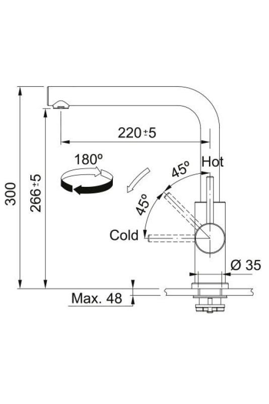 Franke Smart Glenda Baterie de Bucătărie cu Gură Rotativă din Oțel Inoxidabil 115.0706.985