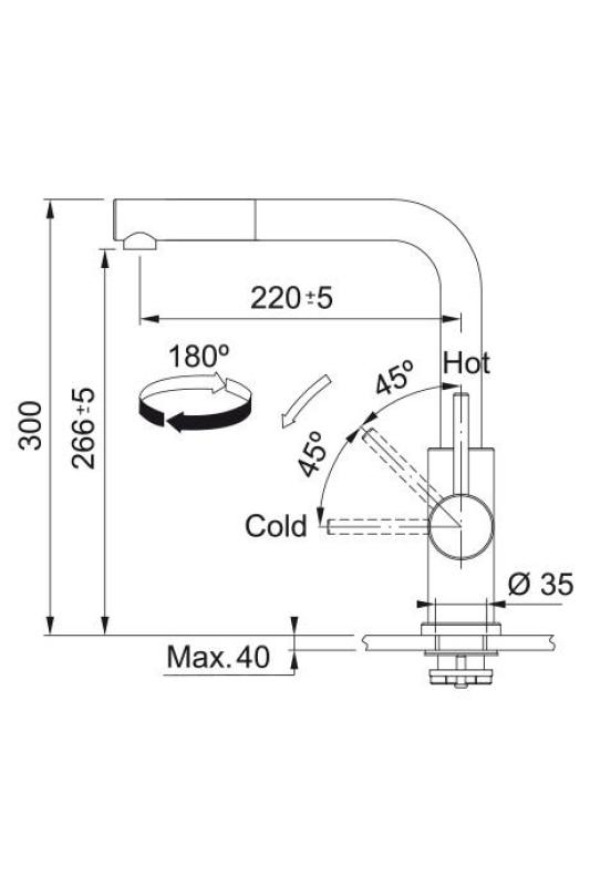 Franke Smart Glenda Robinet de bucătărie din oțel inoxidabil cu gură extensibilă 115.0706.986