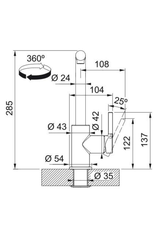 Franke Lina L Robinet de bucătărie Polar white cu Tub de evacuare retractabil 115.0728.485