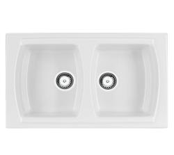 Ausmann Ceramic Crest Chiuvetă dublă ceramică albă 860 x 500 mm 1208971133