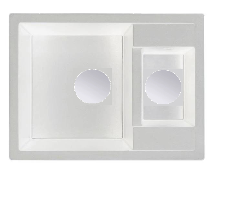 GraniteMy Smart extra adâncime redusă 1,5 chiuvetă de granit montată pe alb 58x44cm cu dop de cupru 1208970052