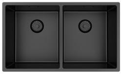 Pure.Sink Prestige Dublă chiuvetă din metal de armă 70x40 cm, rază de 10mm, montaj sub blat, montaj la nivelul blatului și montaj superior PPG343440-61