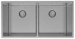 Pure.Sink Prestige Chiuvetă dublă din inox 82x40 cm, rază de 10mm pentru montaj sub blat, la nivelul blatului și pe blat PPG404040-02