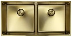 Pure.Sink Prestige Chiuvetă dublă aurie 82x40 cm radius de 10mm montare sub nivel, montare la nivel și suprafață PPG404040-60