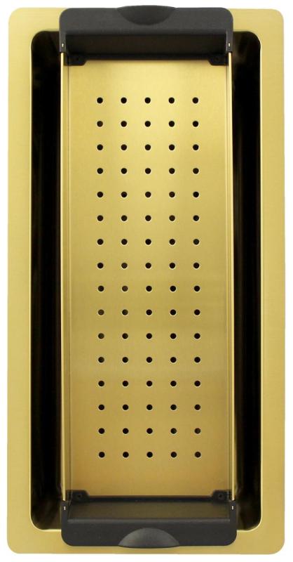 Pure.Sink Exclusivo mică chiuvetă de aur 18x40 cm rază de 10mm montaj sub blat, montaj la nivel și suprapus PEX1840-60