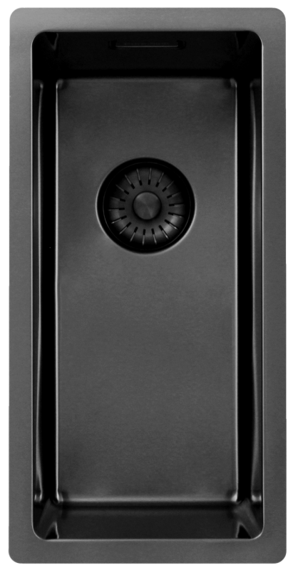 Pure.Sink Exclusivo Gun metal chiuvetă mică 18x40 cm, cu rază de 10mm pentru montare sub blat, la nivelul blatului și supraveghere PEX1840-61