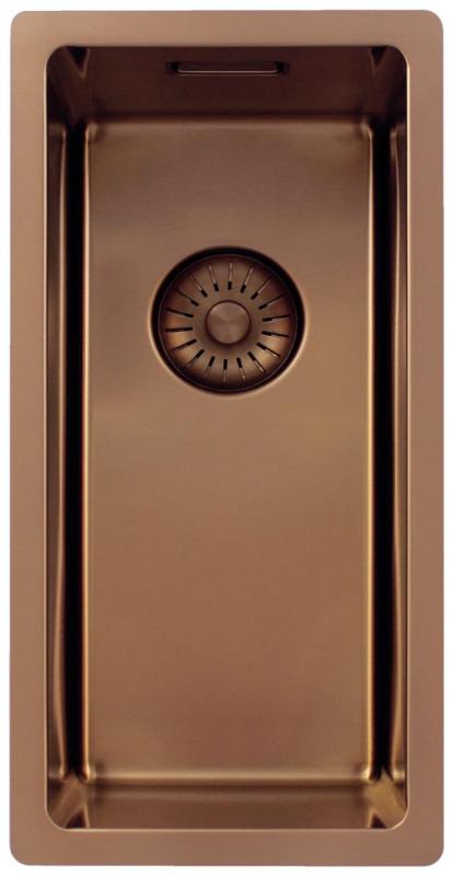 Pure.Sink Exclusivo mică chiuvetă de cupru 18x40 cm 10mm rază încorporată, montare plană și suprapusă PEX1840-62