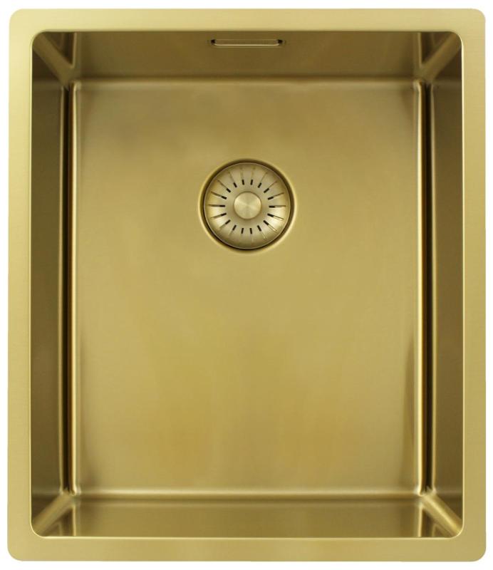 Pure.Sink Exclusivo Chiuvetă aurie 34x40 cm, cu rază de 10mm pentru montare sub blat, la nivel cu blatul sau suprafață PEX3440-60