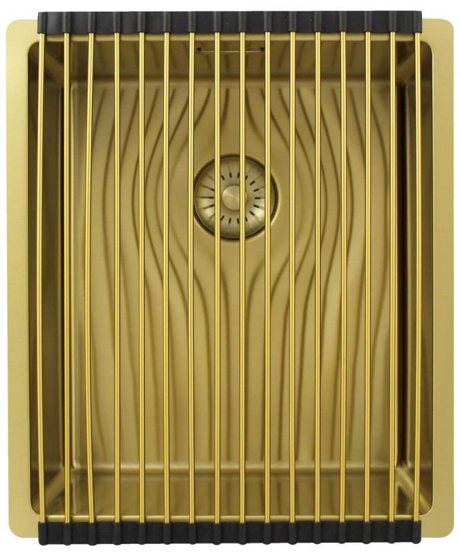 Pure.Sink Exclusivo Chiuvetă aurie 34x40 cm, cu rază de 10mm pentru montare sub blat, la nivel cu blatul sau suprafață PEX3440-60