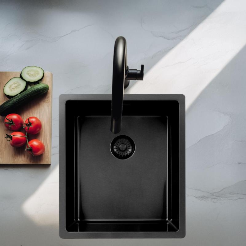 Pure.Sink Exclusivo Chiuveta din metal Gun 34x40 cm, raza de 10mm, montare sub blat, montare la nivel și montare supraterană PEX3440-61