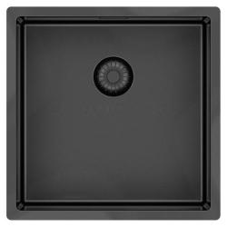 Pure.Sink Exclusivo Chiuveta Gun metal 40x40 cm, raza de 10mm submontaj, montaj plat și supramontaj PEX4040-61