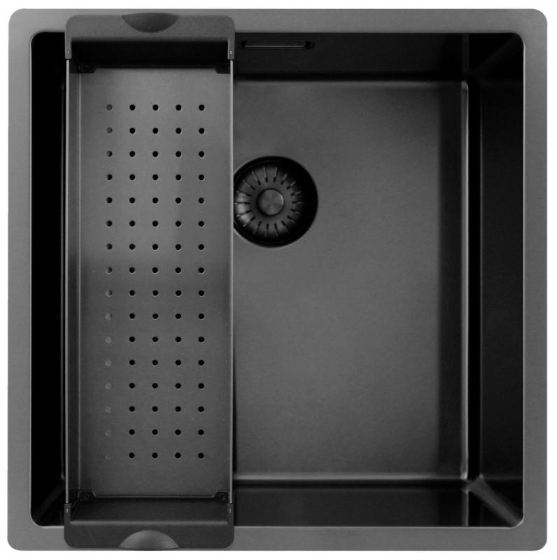 Pure.Sink Exclusivo Chiuveta Gun metal 40x40 cm, raza de 10mm submontaj, montaj plat și supramontaj PEX4040-61