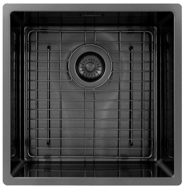 Pure.Sink Exclusivo Chiuveta Gun metal 40x40 cm, raza de 10mm submontaj, montaj plat și supramontaj PEX4040-61