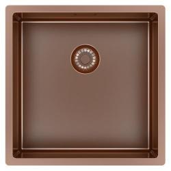 Pure.Sink Exclusivo Chiuvetă de cupru 40x40 cm, rază de 10mm, montare sub blat, montare la nivelul blatului și montare pe blat PEX4040-62